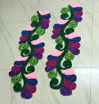 दरवाजा सजावटीसाठी रेडीमेड फ्लोरल बॉर्डर रांगोळी (जोड) | Premium Floral Door Border Rangoli Mat – Set of 2