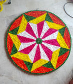 Handmade Rangoli Door Mat – 2 Ft Decorative Floor Mat
