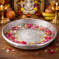 Tamhan - Engraved Silver Pooja Thali (Floating Décor & Ritual Plate)