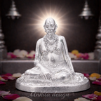 Swami Samartha Idol (Silver Finish Sacred Sitting Statue)