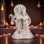 Radha Krishna Idol (Silver Finish Divine Couple Showpiece)