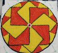 गोल भूमितीय डिझाइन रेडीमेड रांगोळी मॅट | Premium Geometric Round Ready Made Rangoli Mat