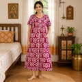 Women’s Batik Print Cotton Nighty – Comfortable Daily Wear Gown
