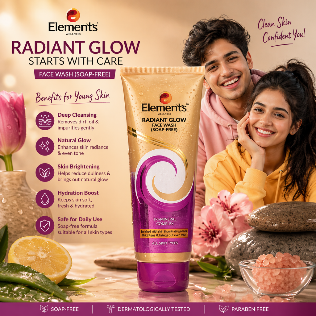 Elements Wellness Radiant Glow Face Wash (Soap-Free)