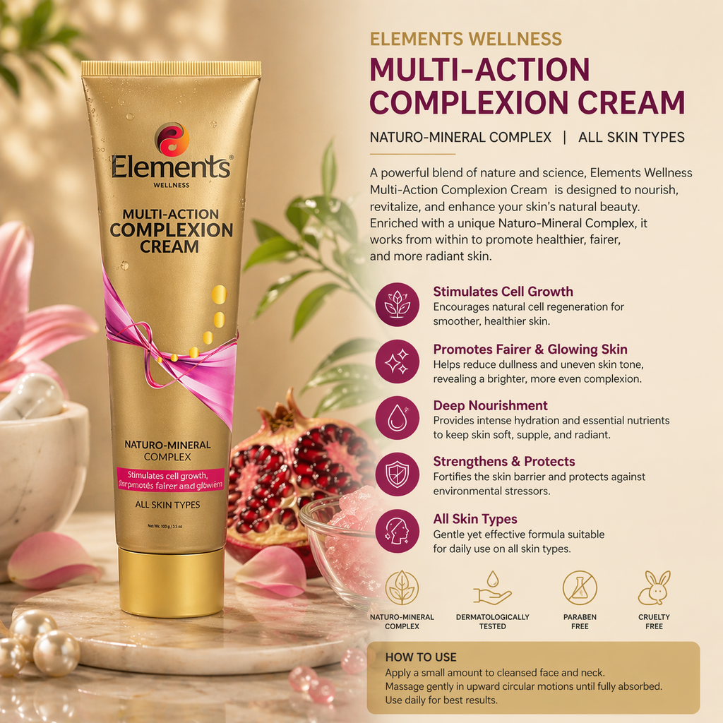Elements Wellness Multi-Action Complexion Cream  Naturo-Mineral Complex | For All Skin Types