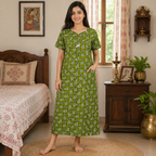 Printed Cotton Nighty for Women – Comfortable Daily Wear Gown