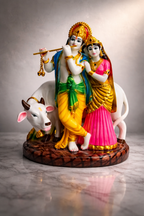 राधा कृष्ण गायीसोबत मूर्ती