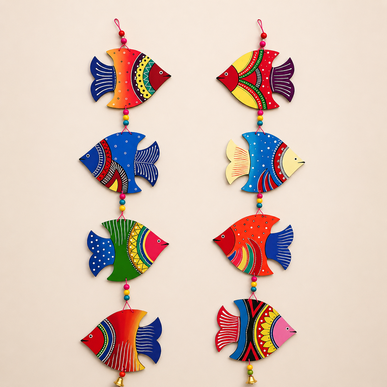 Handcrafted Fish Wall Hanging – Colorful Traditional Decorative Hanging