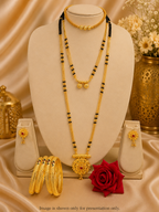 Traditional Gold-Plated Mangalsutra Combo Set with Earrings & Bangles