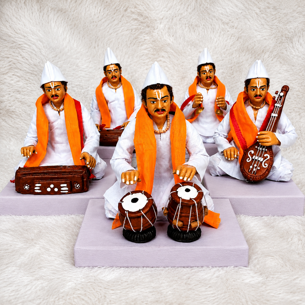 Traditional Maharashtrian Musical Doll Set | Handmade Cultural Showpiece for Home Décor