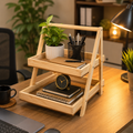 Wooden 2-Tier Multipurpose Display Stand | Handmade Rustic Organizer Rack for Kitchen, Dining & Home Décor