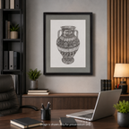 Elegant Handcrafted Pencil Sketch Jar Photo Frame – 11 x 14.5 Inch Wall Art for Living Room & Home Décor