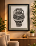 Elegant Handcrafted Pencil Sketch Jar Photo Frame – 11 x 14.5 Inch Wall Art for Living Room & Home Décor