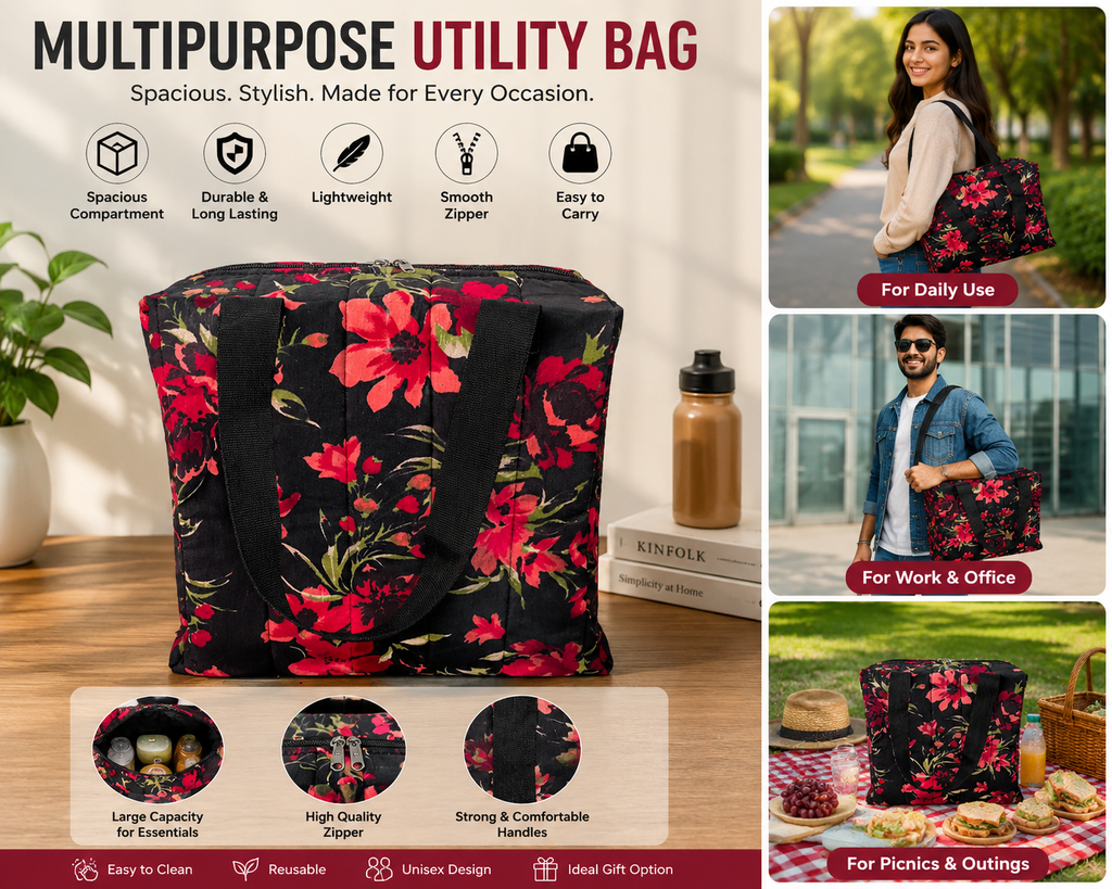 Floral Multipurpose Utility Bag