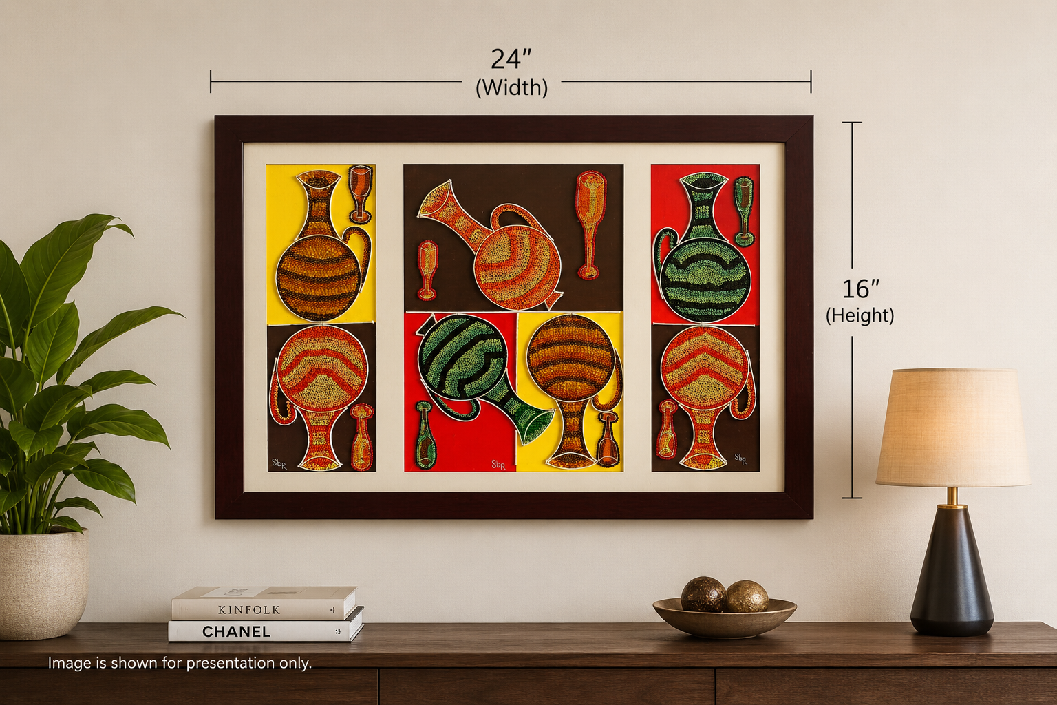 Handmade Thread & Small Beads Wall Art Frame – 24 x 16 Inch