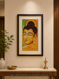 Handmade Buddha Beads Wall Art with Premium Wooden Photo Frame | Decorative Abstract Wall Hanging for Living Room & Home Décor