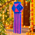 पारंपरिक निळ्या व गुलाबी रंगाचा लोकरीचा सजावटीचा कंदील | | Blue Decorative Woolen Hanging Kandil