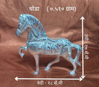 जुड़वां रॉयल हॉर्स फिगरीन सेट (सिल्वर फ़िनिश सजावटी जोड़ा)