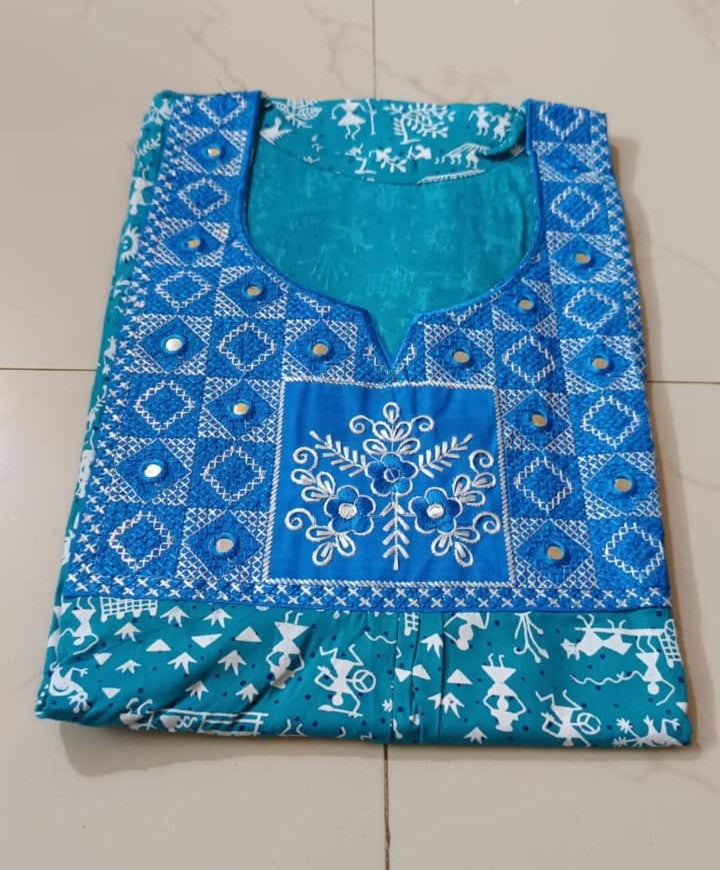 Women’s Printed Cotton Nighty / Lounge Gown – Soft Comfortable Daily Wear