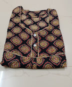 Women’s Printed Cotton Nighty / Lounge Gown – Traditional Pattern Comfortable Wear