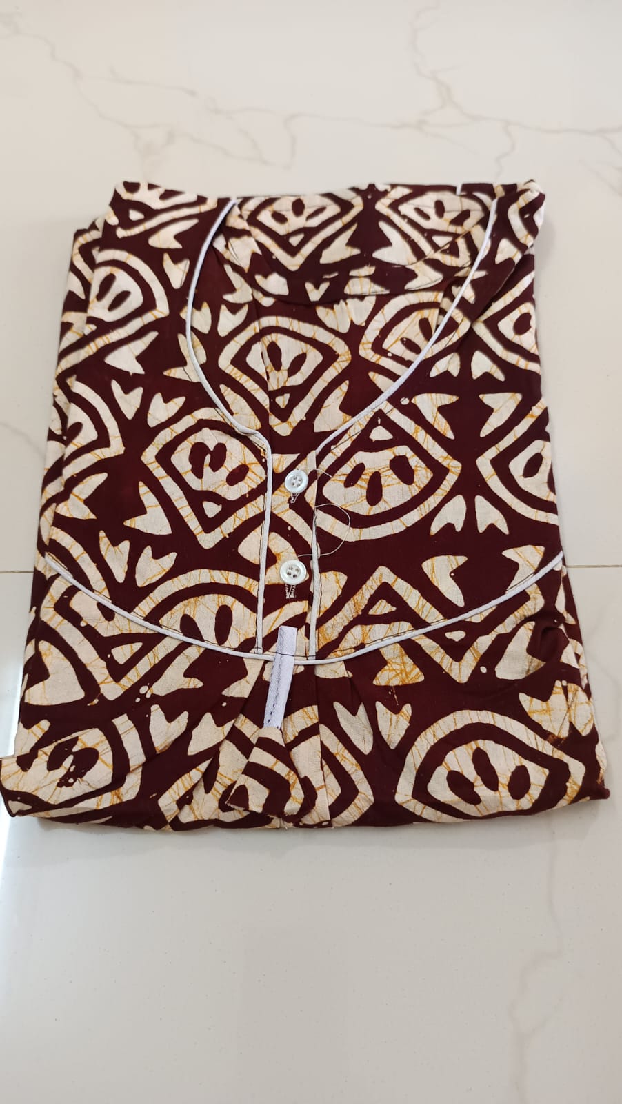 Women’s Batik Print Cotton Nighty – Comfortable Daily Wear Gown