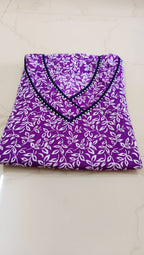 Cotton Printed Nighty for Women – V-Neck Comfortable Daily Wear Gown