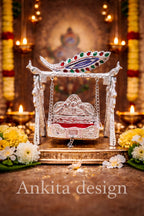 Premium White Metal Jhula | Decorative Krishna Swing for Mandir & Home