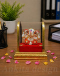 Decorative Ganesh Idol with Acrylic Dome | Premium Ganpati Showpiece for Home & Office