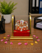 Decorative Ganesh Idol with Acrylic Dome | Premium Ganpati Showpiece for Home & Office