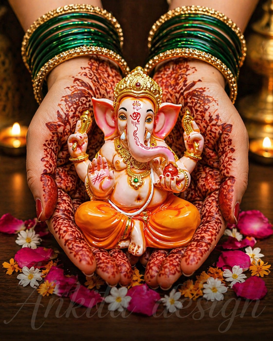 Premium Fiber Ganesh Murti | Decorative Ganpati Idol for Home Temple & Living Room