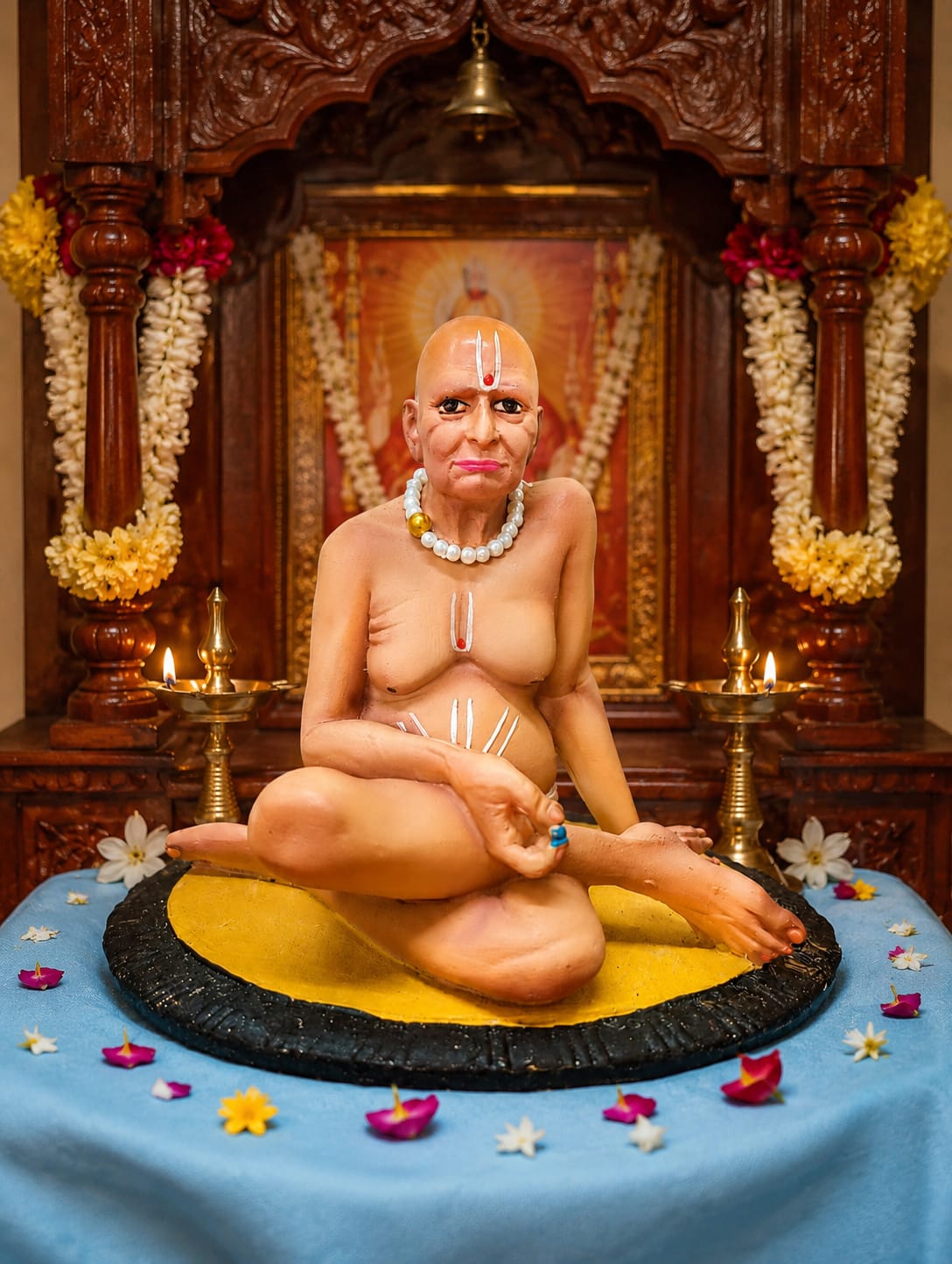 Shree Swami Samarth Sitting Idol | Spiritual Decorative Murti for Home Temple & Meditation Corner