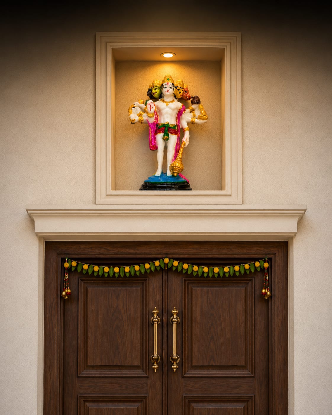 Panchmukhi Hanuman Wall Decor Idol | Divine Entrance & Home Temple Décor