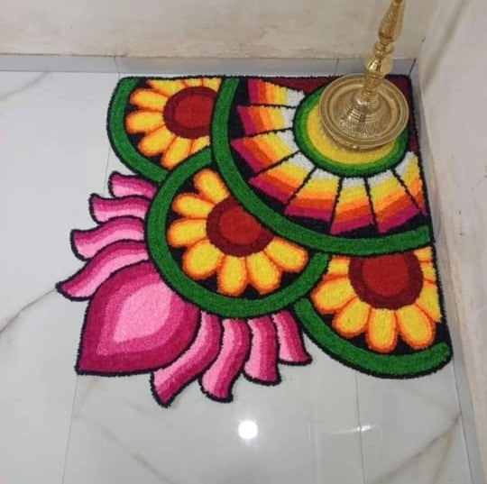 Designer Rangoli Mat for Home Entrance & Festive Decor