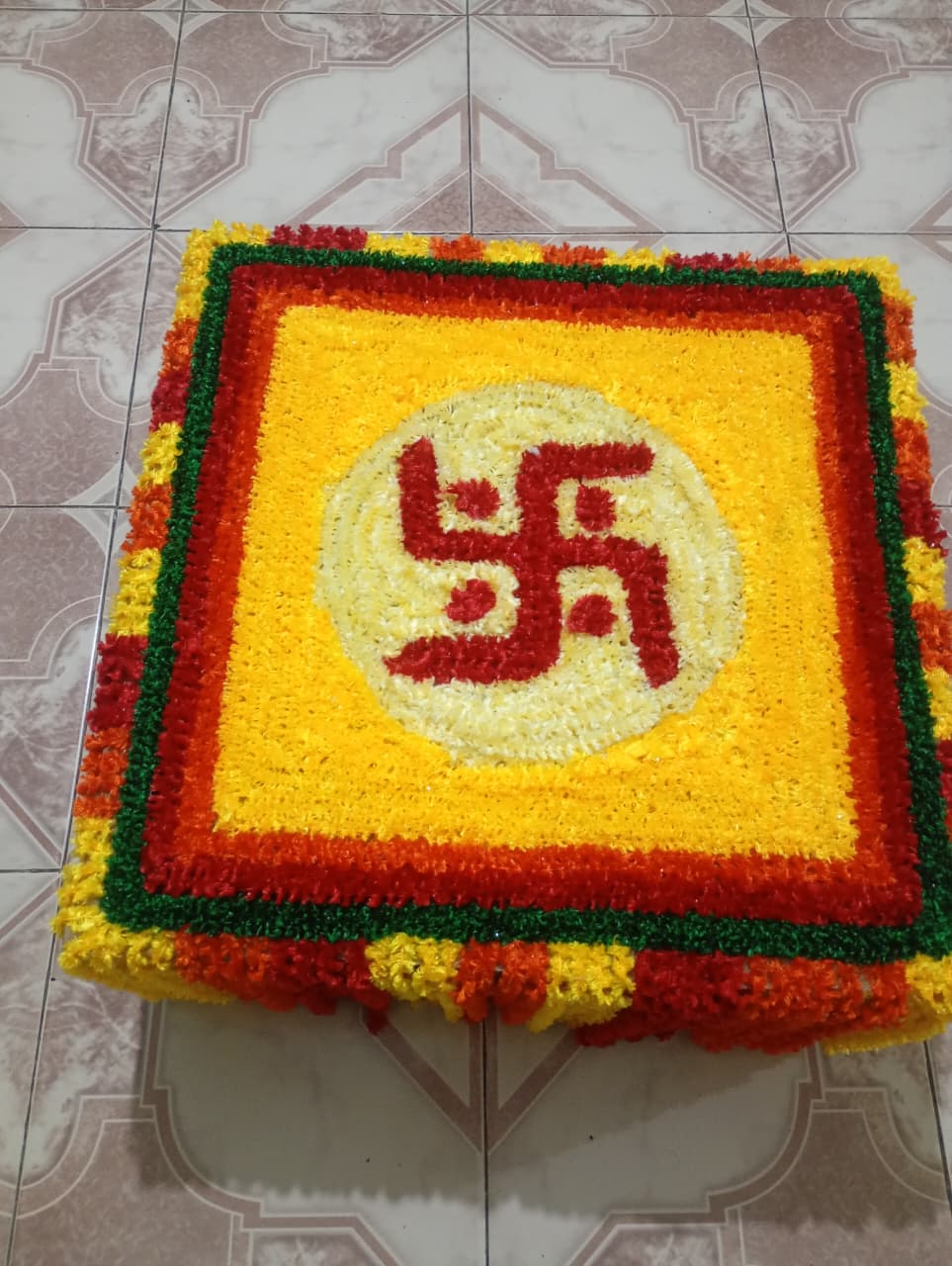 Traditional Chauranga Rangoli Mat
