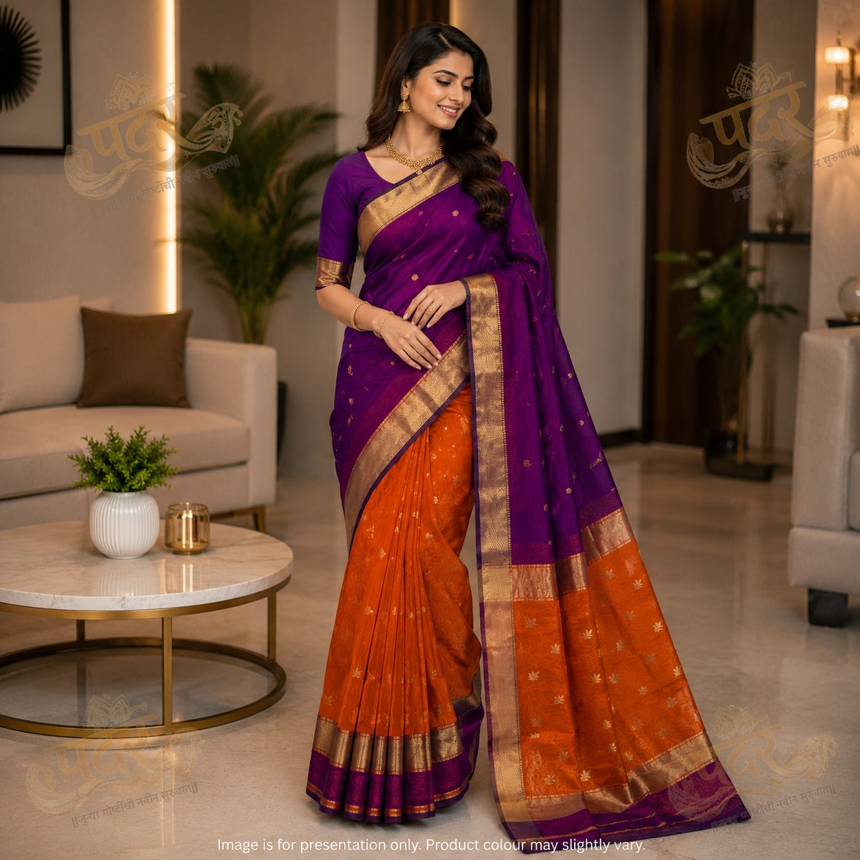 Elegant Maheshwari Silk Blend Saree