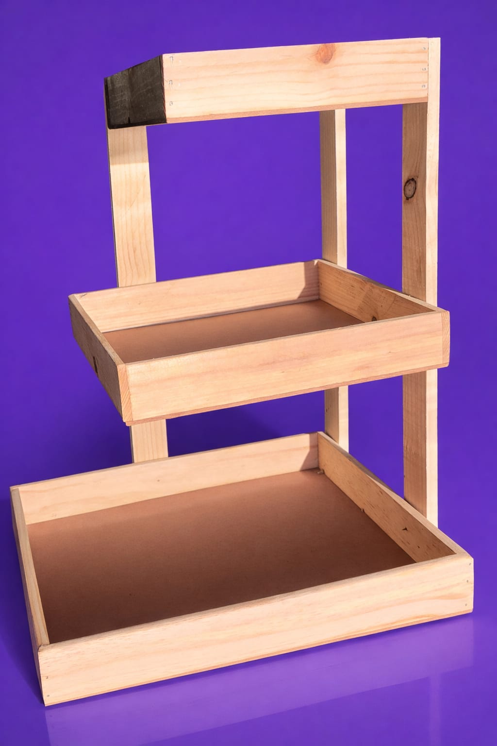 Handcrafted 3-Tier Wooden Storage & Display Stand