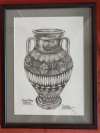 Elegant Handcrafted Pencil Sketch Jar Photo Frame – 11 x 14.5 Inch Wall Art for Living Room & Home Décor