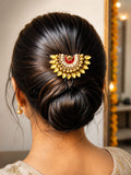 Premium Traditional Kundan Hair Bun Pin for Women