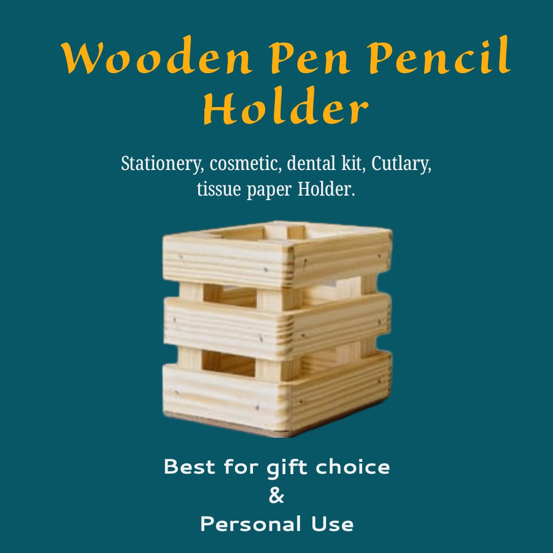 Handcrafted Wooden Pen & Pencil Holder