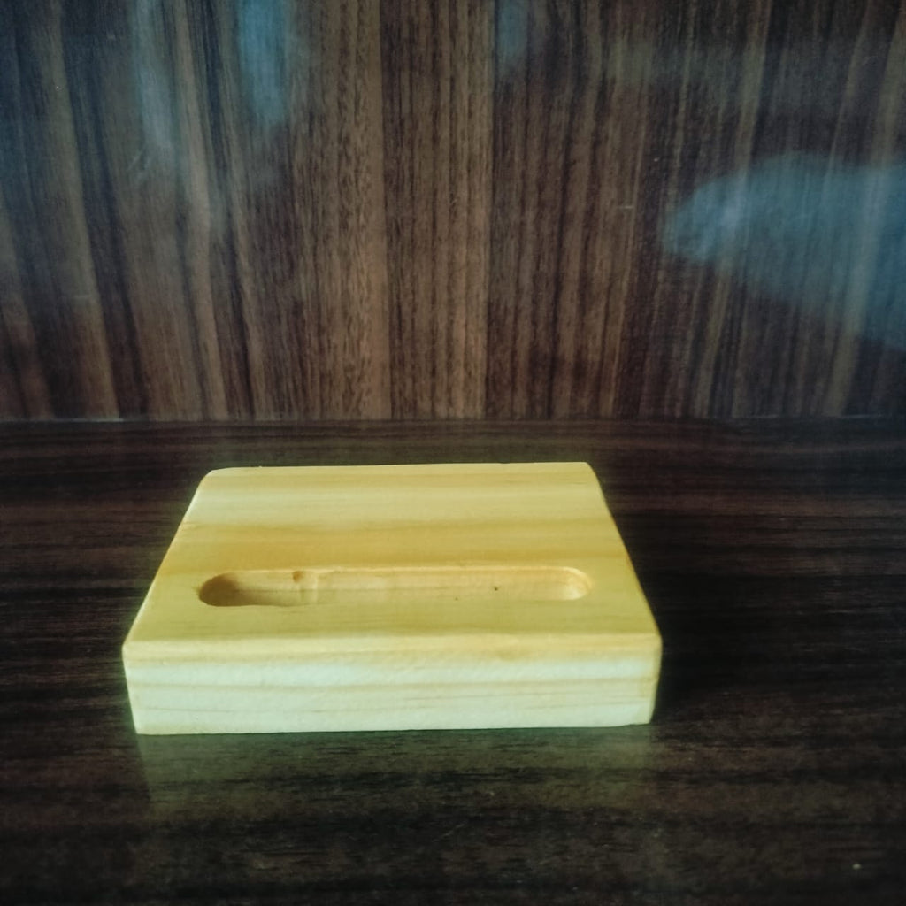 Handcrafted Wooden Mobile Holder Stand