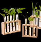 Wooden Test Tube Plant Vase Stand