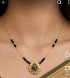 एलिगंट मोरपंख डिझाईन मंगळसूत्र