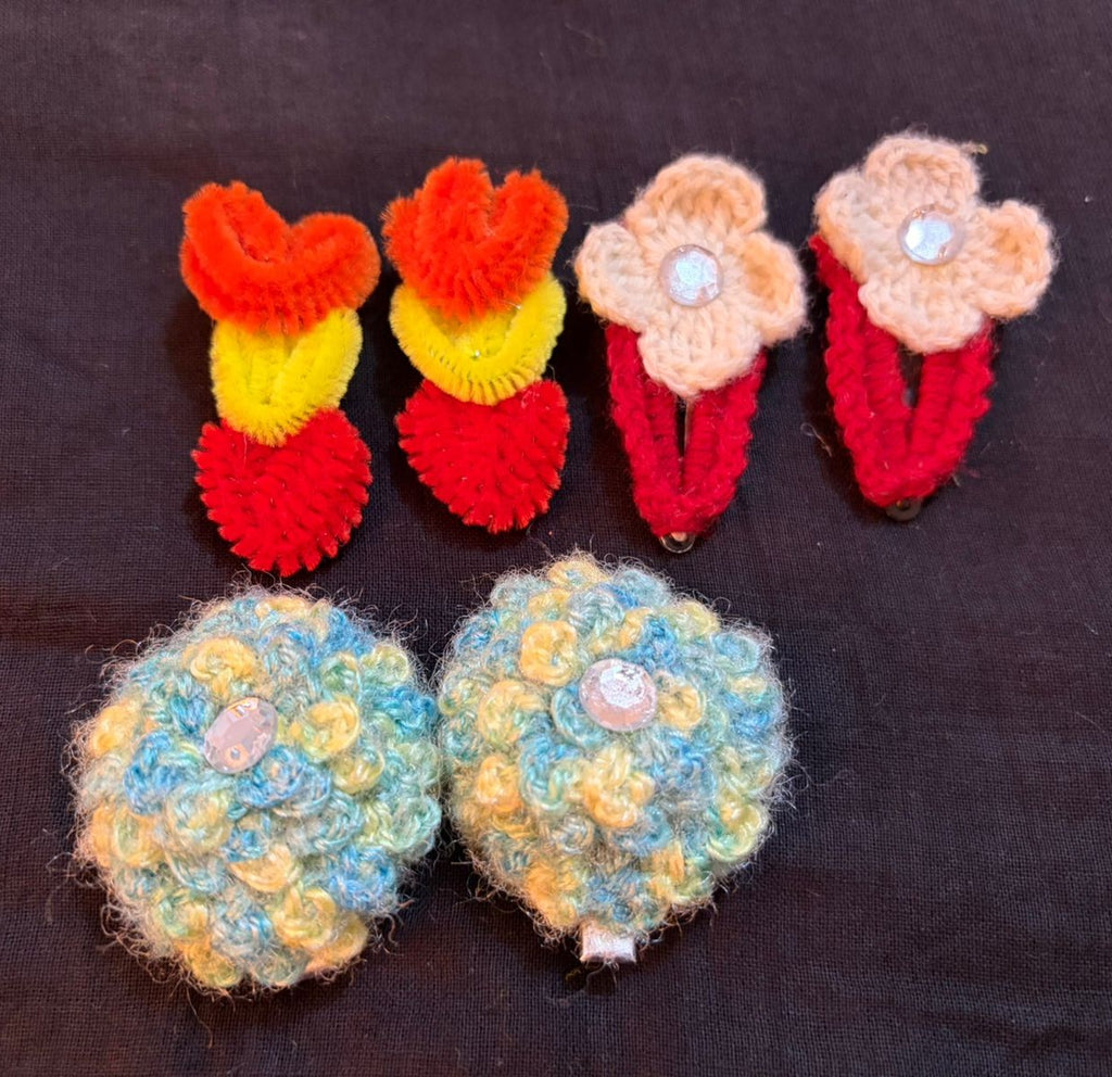 Handmade Floral Hair Clips for Girls & Women | Cute Side Hair Pins Set