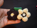 Handmade Floral Hair Claw Clip for Women | Soft Fuzzy Flower Hair Accessory | Stylish Everyday Hair Clip