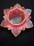 Handcrafted Lotus Resin Tealight Candle Holder / Diyas