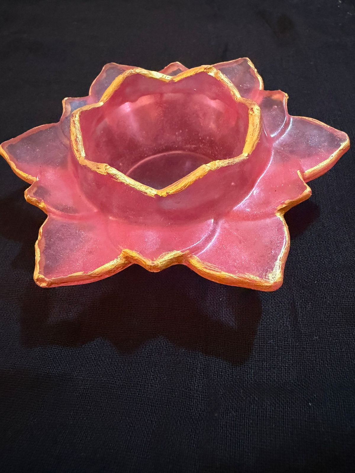 Handcrafted Lotus Resin Tealight Candle Holder / Diyas