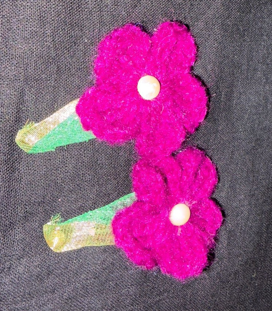 Handmade Floral Hair Clips for Girls & Women | Cute Side Hair Pins Set