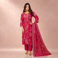 Women’s Pink Floral Printed Kurta Pant Dupatta Set | Elegant Ethnic Wear for Women
