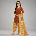 Rust Brown Kurta with Printed Patiala & Dupatta Set | Stylish Women’s Ethnic Wear