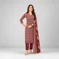 Maroon Printed Kurta Pant Dupatta Set | Traditional Women’s Ethnic Wear